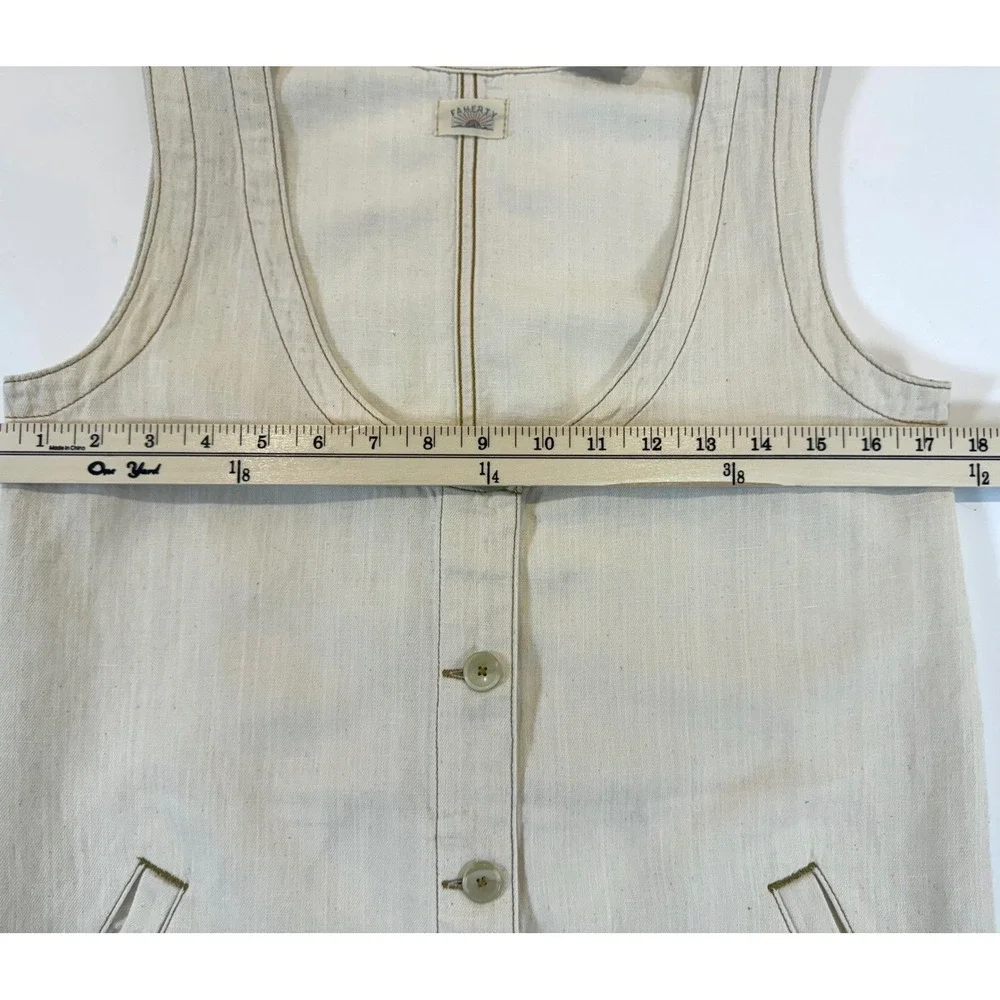 Faherty Linen Denim Malibu Mini Dress XS NWT Organic Cotton Coastal Shift